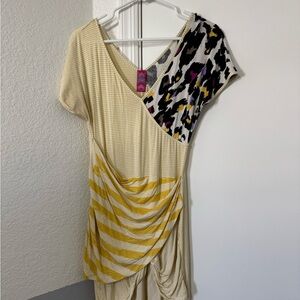 Stylish Yellow and Cream Dress